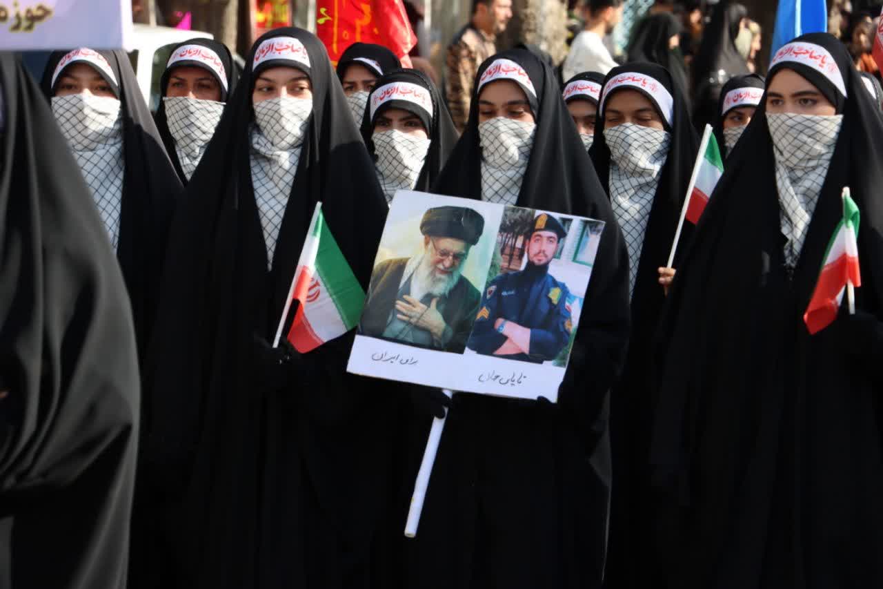 طنین اقتدار «دختران ایران» در سلماس؛ بیعت حماسی بانوان سلحشور با آرمان‌های نظام و رهبری ‌