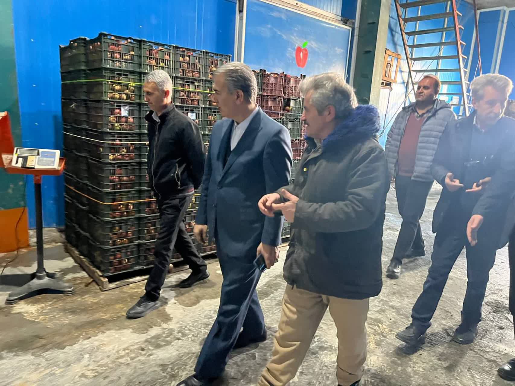 🔰بازدید فرماندار سلماس از واحد سورت و بستهبندی سیب در روستای هفتوان